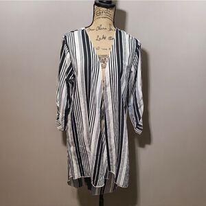 Flint and Moss Striped Cover Up Size Large